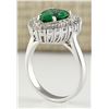 Image 3 : 2.65 CTW Natural Emerald And Diamond Ring In 18K White Gold