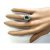 Image 4 : 2.65 CTW Natural Emerald And Diamond Ring In 18K White Gold