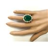 Image 4 : 18.59 CTW Natural Emerald And Diamond Ring In 18K Yellow Gold