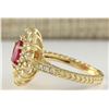 Image 3 : 2.80 CTW Natural Ruby And Diamond Ring In 18K Yellow Gold