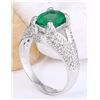 Image 4 : 2.34 CTW Natural Emerald 14K Solid White Gold Diamond Ring