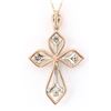 Image 3 : 0.70 CTW Natural Diamond Pendant In 18K Solid Rose Gold