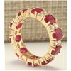 Image 3 : 7.48 CTW Natural Ruby And Diamond Ring In 18K Yellow Gold