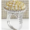 Image 3 : 7.12 CTW Natural Diamond Ring In 18K White Gold