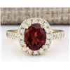 Image 1 : 2.63 CTW Natural Pink Sapphire And Diamond Ring In 14k Yellow Gold