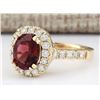 Image 2 : 2.63 CTW Natural Pink Sapphire And Diamond Ring In 14k Yellow Gold