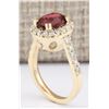 Image 3 : 2.63 CTW Natural Pink Sapphire And Diamond Ring In 14k Yellow Gold