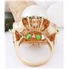 Image 3 : 14.90 mm Gold South Sea Pearl, Tsavorite 14K Solid Rose Gold Diamond Ring