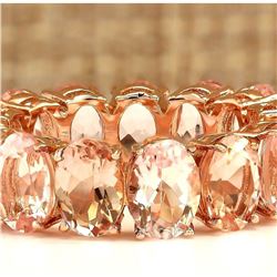 11.10 CTW Natural Morganite Ring In 18K Rose Gold