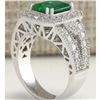 Image 3 : 3.23 CTW Natural Colombian Emerald And Diamond Ring 14K Solid White Gold