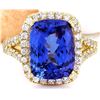 Image 1 : 6.06 CTW Natural Tanzanite 14K Solid Yellow Gold Diamond Ring