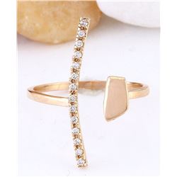 0.12 CTW Natural Diamond 18K Solid Rose Gold Ring