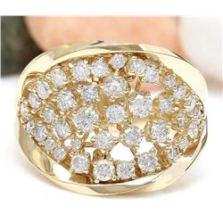 1.28 CTW Natural Diamond 18K Solid Yellow Gold Ring
