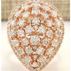 3.48 CTW Natural Diamond Ring In18K Solid Rose Gold