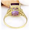 Image 3 : 5.14 CTW Natural Amethyst 14K Solid Yellow Gold Diamond Ring