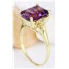 Image 4 : 5.14 CTW Natural Amethyst 14K Solid Yellow Gold Diamond Ring
