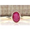 Image 1 : 0.60 CTW Natural Ruby And Diamond Ring In 14k Yellow Gold