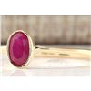 Image 2 : 0.60 CTW Natural Ruby And Diamond Ring In 14k Yellow Gold