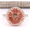 Image 1 : 6.80 CTW Natural Morganite And Diamond Ring In 18K Rose Gold