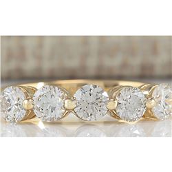 1.00 CTW Natural Diamond Ring In 18K Yellow Gold