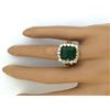 Image 5 : 7.49 CTW Natural Emerald 18K Solid Yellow Gold Diamond Ring