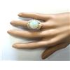 Image 4 : 10.65 CTW Natural Opal And Diamond Ring In 18K Yellow Gold