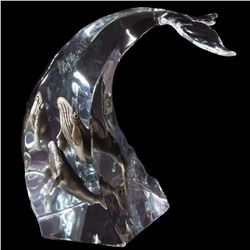 Kitty Cantrell, "Humpback Dance" Limited Edition Mixed Media Lucite Sculpture with COA.