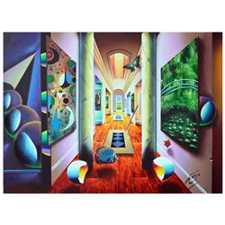 Ferjo, "Majestic Hallway" Original Painting on Canvas, Hand Signed with Letter of Authenticity.