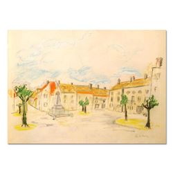 Wayne Ensrud "Village of Puligny-Montrachet, Burgundy" Pastel Original Artwork; Hand Signed; COA
