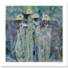Image 1 : "Lotus" Limited Edition Serigraph (38" x 38") by Renowned Artist Lu Hong, Numbered and Hand Signed w