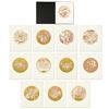 Image 1 : Guillaume Azoulay, "Zodiac Suite" Limited Edition Etchings (Sepia) with Gold Leaf, each numbered 1/3