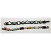 Image 1 : 2-VITNAGE PANEL BRACELETS WITH TURQUOISE,