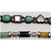Image 2 : 2-VITNAGE PANEL BRACELETS WITH TURQUOISE,