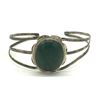 Image 1 : SPLIT SHANK NAVAJO CUFF BANGLE W GREEN STONE