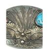 Image 8 : "AL" STAMPED NAVAJO BELT BUCKLE CORAL/TURQ
