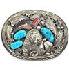 Image 1 : M. THOMAS JR FAUX BEAR CLAW BELT BUCKLE TURQUOISE