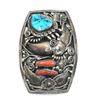 Image 4 : FJ FAUX CLAW BELT BUCKLE TURQUOISE CORAL