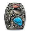 Image 8 : FJ FAUX CLAW BELT BUCKLE TURQUOISE CORAL