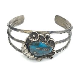 BANGLE W/ TURQUOISE STONE .925