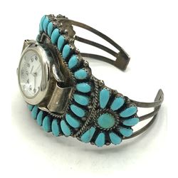 .925 JW NAVAJO WATCH TURQ WATCH BRACELET