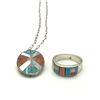 Image 2 : STAMPED ZUNI RING&NECKLACE CLASSIC COLORS