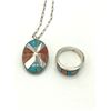 Image 3 : STAMPED ZUNI RING&NECKLACE CLASSIC COLORS
