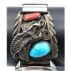Image 1 : .925 MENS WATCH TIPS W EAGLE TURQ CORAL STONES