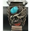 Image 2 : .925 MENS WATCH TIPS W EAGLE TURQ CORAL STONES