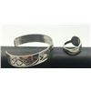Image 5 : 2PC LOT W INLAY BRAECLET & RING PAW