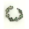 Image 1 : STERLING TAXCO INLAY BRACELET GREEN STONES
