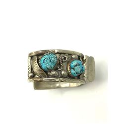 VTG WATCH BAND NAVAJO TURQ STONES TRIBAL