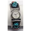Image 2 : NAVAJO CUFF WATCH BAND w/TURQUOISE/CORAL