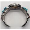Image 4 : NAVAJO CUFF WATCH BAND w/TURQUOISE/CORAL