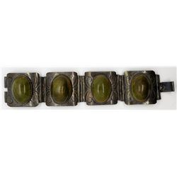 VTG. MEXICO BRACELET W JADE STONES